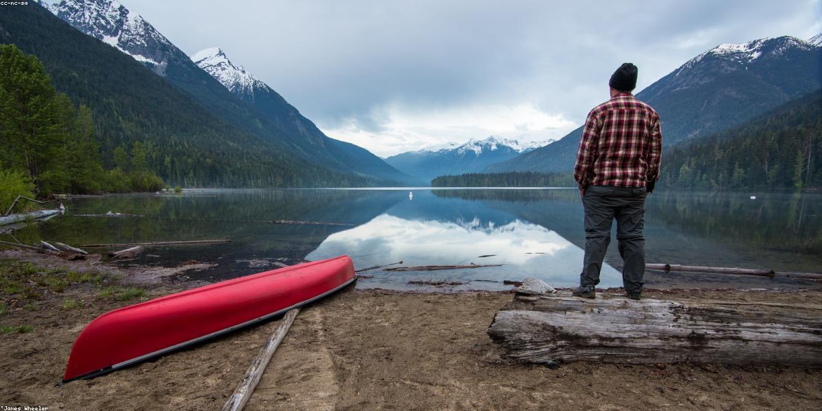 Person relaxing outdoors without phone